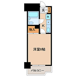 仙台市営南北線 北四番丁駅 徒歩7分の賃貸マンション 2階1Kの間取り