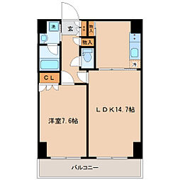 レジデンス仙台駅東 14階1LDKの間取り