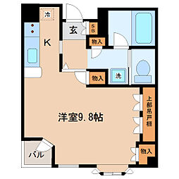 シクロモンブラン 3階ワンルームの間取り