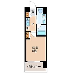 THE BLISSFUL FORT 仙台駅東 4階1Kの間取り