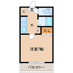 JR仙石線 陸前原ノ町駅 徒歩7分の賃貸マンション 3階1Kの間取り