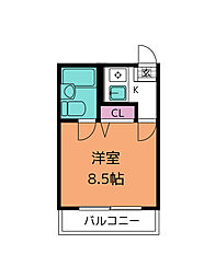 サンポート・６ 1階1Kの間取り