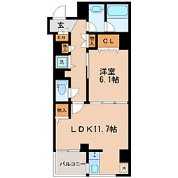 ガーネットヒルズ本町 4階1LDKの間取り