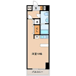 仙台市営南北線 広瀬通駅 徒歩5分の賃貸マンション 9階ワンルームの間取り