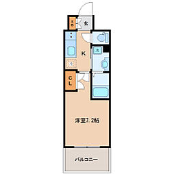 レジディア仙台上杉 10階1Kの間取り