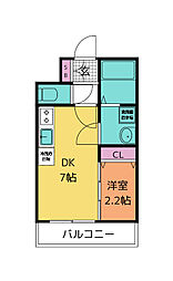 JR仙山線 東照宮駅 徒歩15分の賃貸マンション 1階1DKの間取り