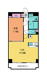 JR東北本線 南仙台駅 徒歩10分の賃貸マンション 7階1LDKの間取り