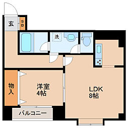 仙台市営南北線 勾当台公園駅 徒歩10分の賃貸マンション 2階1LDKの間取り
