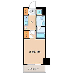 仙台市地下鉄東西線 宮城野通駅 徒歩7分の賃貸マンション 5階1Kの間取り