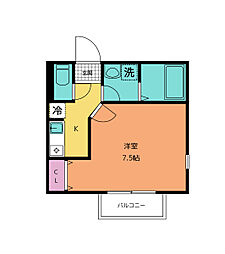 仙台市地下鉄東西線 連坊駅 徒歩3分の賃貸アパート 1階1Kの間取り