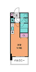 ブルーヴェル青葉通 ワンルームの間取図画像