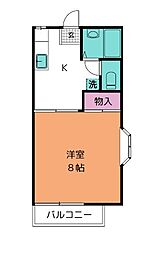 ジュネス五輪 1Kの間取図画像