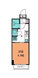 プラディア宮城野 1Kの間取図画像