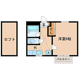 タウンハウスM 1Kの間取図画像