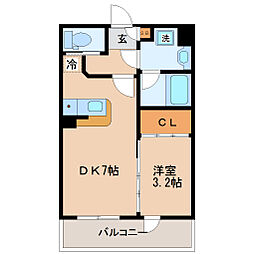 エル・リヴェール 1DKの間取図画像