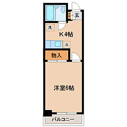 サンコーポ新寺 1Kの間取図画像