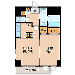 USビル 1LDKの間取図画像