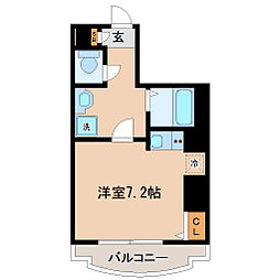 ラポール勾当台 ワンルームの間取図画像