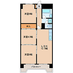 オーロラビル 3LDKの間取図画像