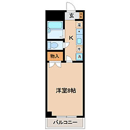 ハイム木町 1Kの間取図画像