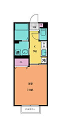 エアフォルク小松島 1Kの間取図画像