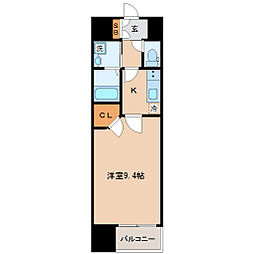 アークデュオ仙台苦竹 1Kの間取図画像
