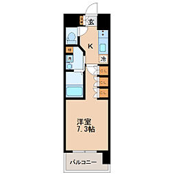 レジディア榴岡East 1Kの間取図画像