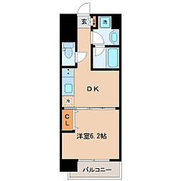 カルロ定禅寺通 1DKの間取図画像