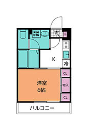 L'Allure 1Kの間取図画像