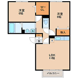 シェレンバーム 2LDKの間取図画像