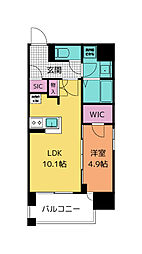 グランカーサ仙台晩翠通 1LDKの間取図画像