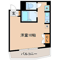 キャピタル萩野町 ワンルームの間取図画像