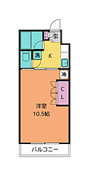 イーグルハイツ萩野町 1Kの間取図画像