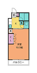 イーグルハイツ1高松 1Kの間取図画像