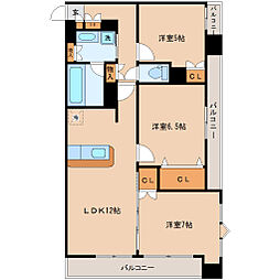 S-FORT榴岡公園 3LDKの間取図画像