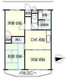 清水マンション 3DKの間取図画像