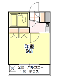 コーポ花房 1Kの間取図画像