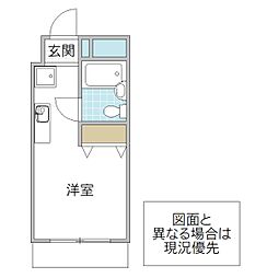 サンライフ土浦港町 ワンルームの間取図画像