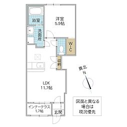 colline 1階1LDKの間取り