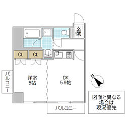 モアリッシェルつくば高野台 II 4階1DKの間取り