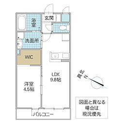 Olive 207号室 2階1LDKの間取り