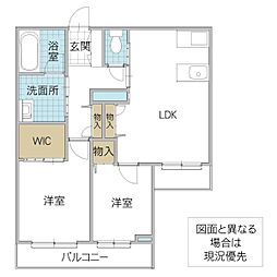 ブランパント 2階2LDKの間取り