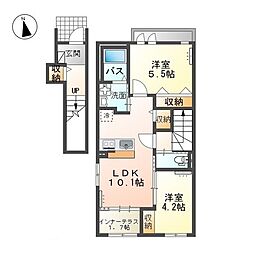 仮)阿見町阿見新築アパート 2階2LDKの間取り