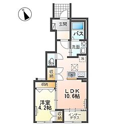 仮)阿見町阿見新築アパート 1階1LDKの間取り