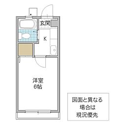 キャンパス21 1Kの間取図画像