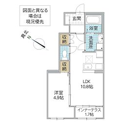 つくば市大角豆新築アパート(仮 1LDKの間取図画像