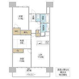 ミオカステーロつくば竹園 3LDKの間取図画像