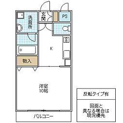 KAiSHO3 1Kの間取図画像