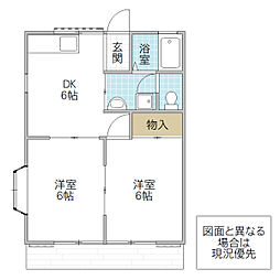 大東ハイツ12号棟 2DKの間取図画像