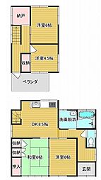 石岡市川又　中古戸建 4DKの間取り